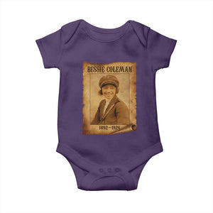 Bessie Coleman First African American Female Pilot Baby Onesie Black History TS10 Purple Print Your Wear