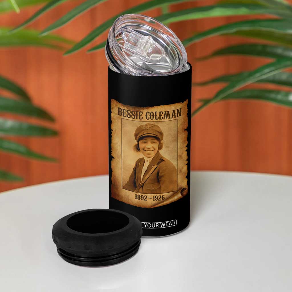Bessie Coleman First African American Female Pilot 4 in 1 Can Cooler Tumbler Black History TS10 Print Your Wear