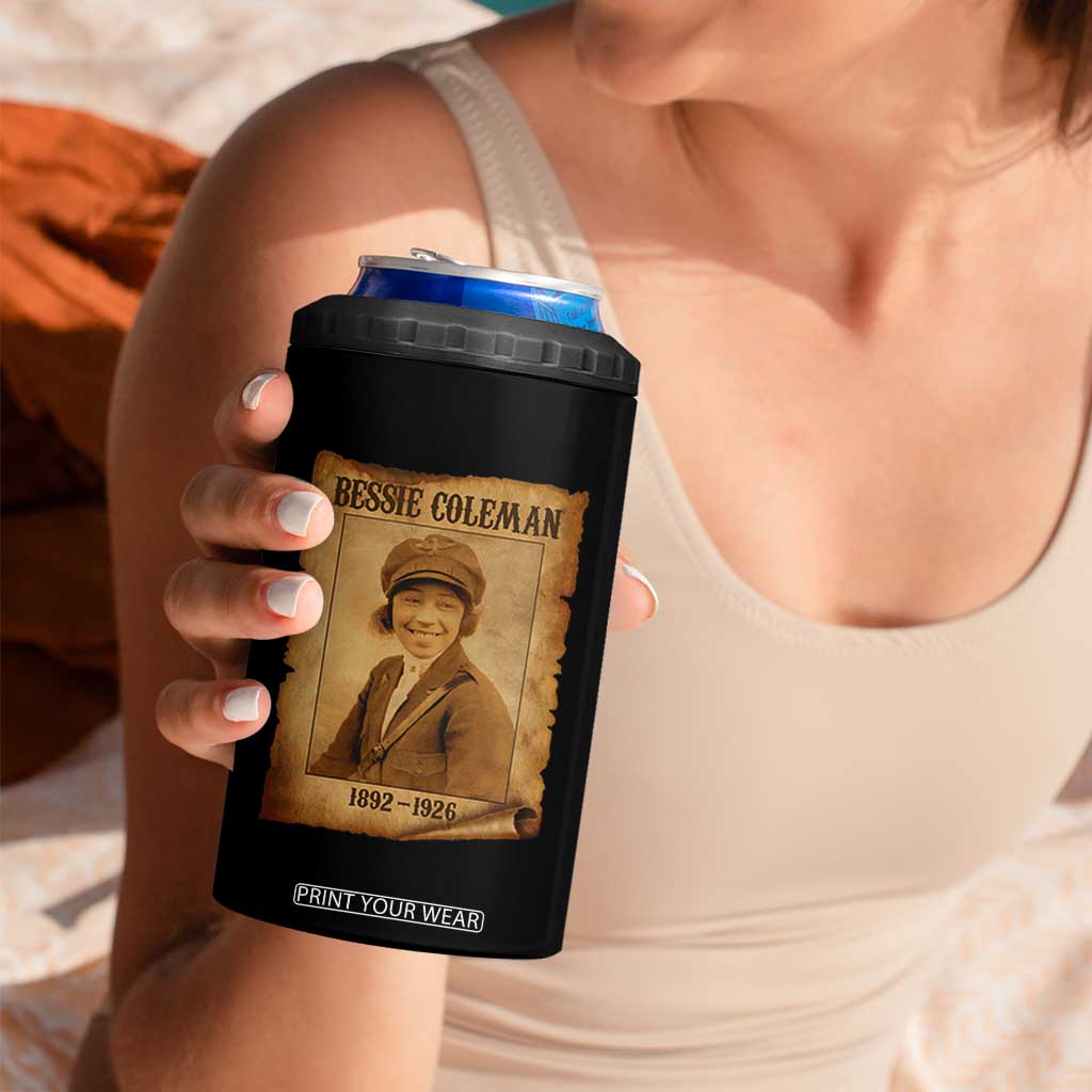 Bessie Coleman First African American Female Pilot 4 in 1 Can Cooler Tumbler Black History TS10 Print Your Wear