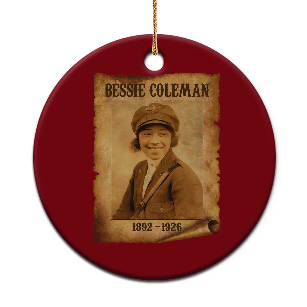 Bessie Coleman First African American Female Pilot Ceramic Ornament Black History TS10 1pc Red Print Your Wear