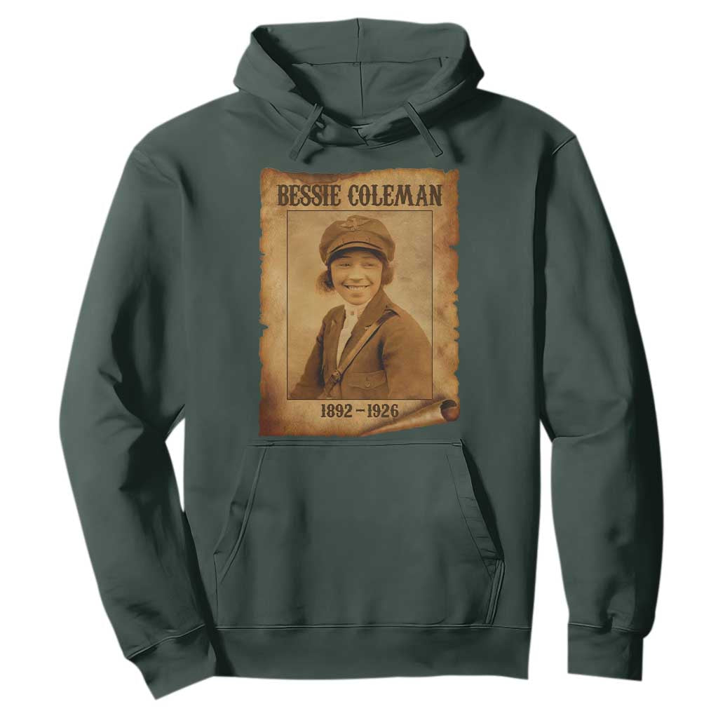 Bessie Coleman First African American Female Pilot Hoodie Black History TS10 Dark Forest Green Print Your Wear