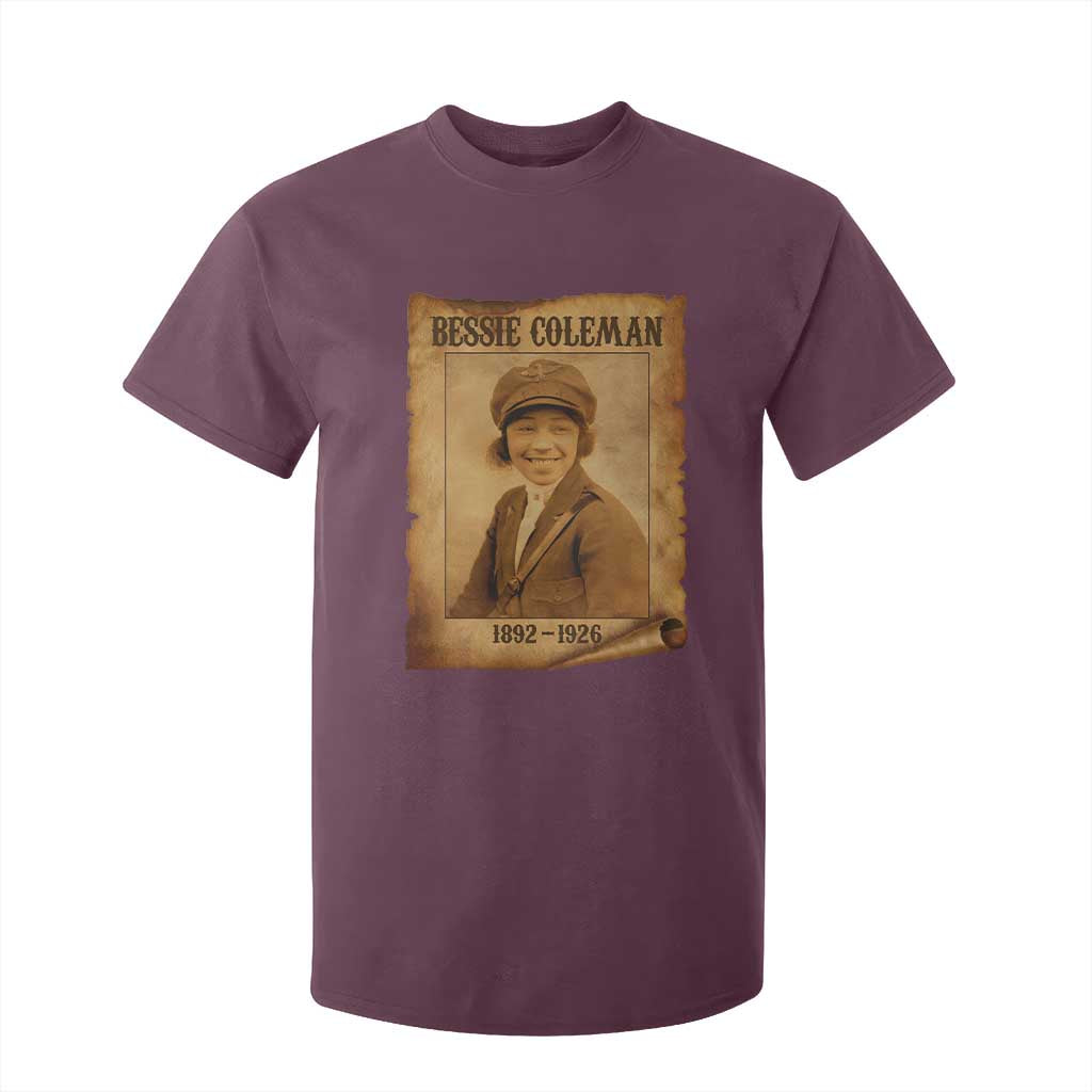 Bessie Coleman First African American Female Pilot T Shirt For Kid Black History TS10 Maroon Print Your Wear