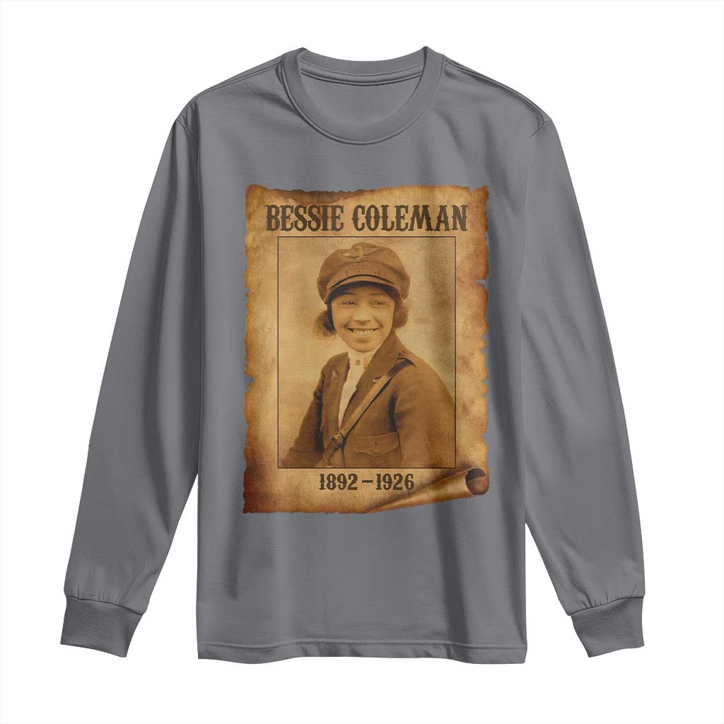 Bessie Coleman First African American Female Pilot Long Sleeve Shirt Black History TS10 Charcoal Print Your Wear