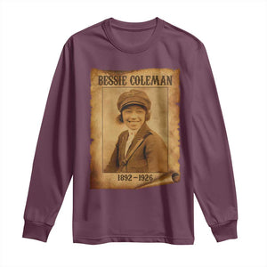 Bessie Coleman First African American Female Pilot Long Sleeve Shirt Black History TS10 Maroon Print Your Wear