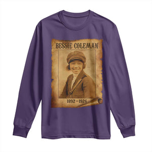Bessie Coleman First African American Female Pilot Long Sleeve Shirt Black History TS10 Purple Print Your Wear