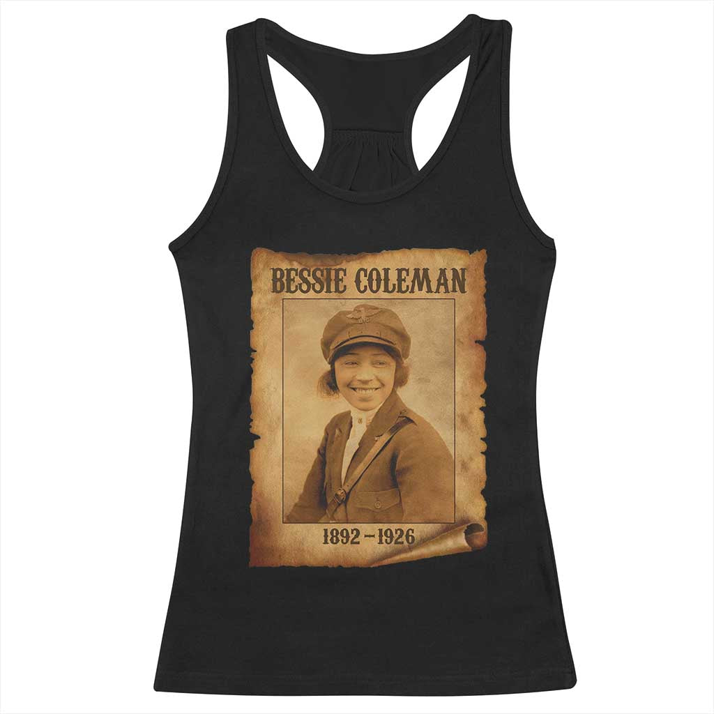 Bessie Coleman First African American Female Pilot Racerback Tank Top Black History TS10 Black Print Your Wear