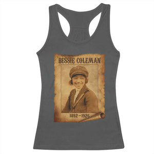 Bessie Coleman First African American Female Pilot Racerback Tank Top Black History TS10 Dark Heather Print Your Wear