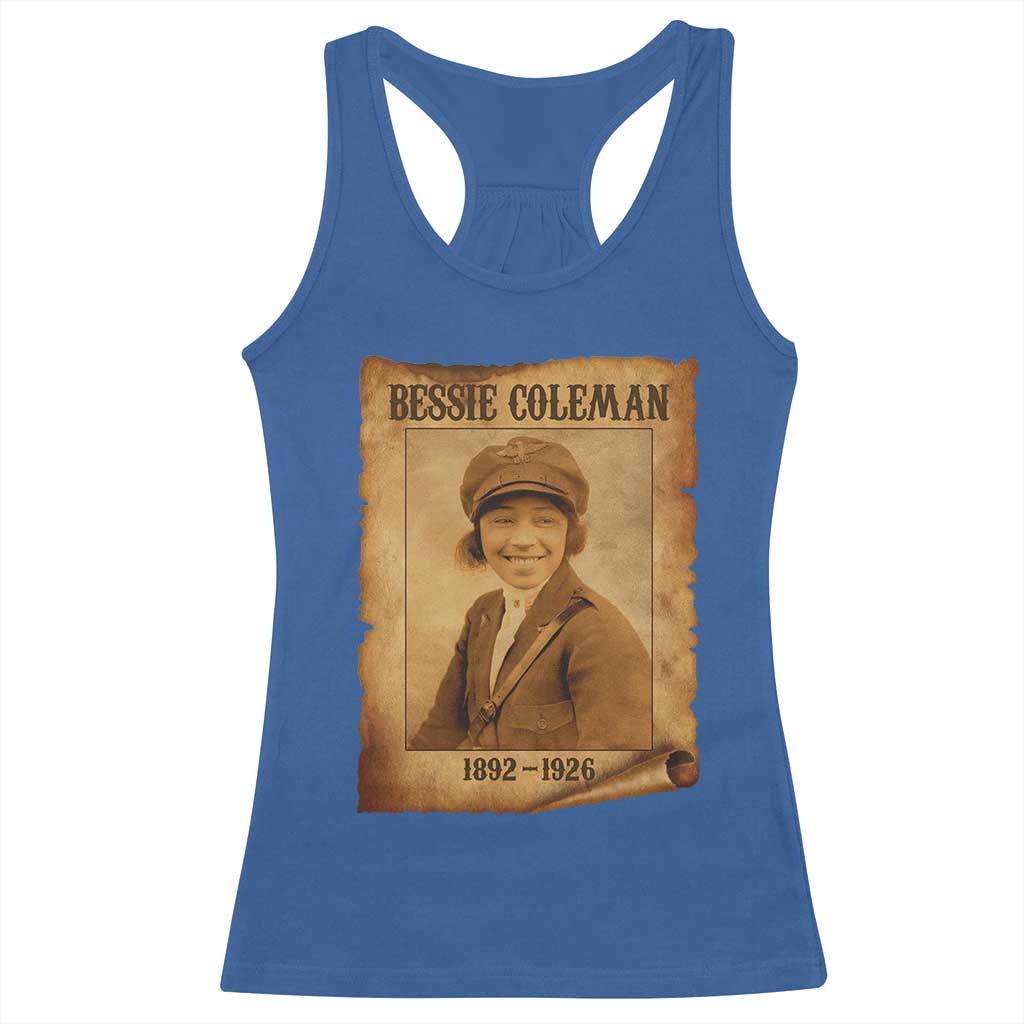 Bessie Coleman First African American Female Pilot Racerback Tank Top Black History TS10 Royal Blue Print Your Wear