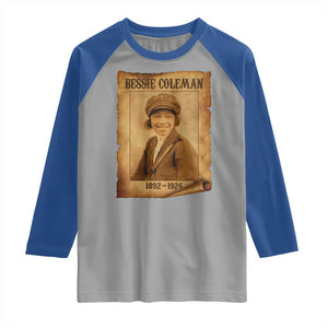 Bessie Coleman First African American Female Pilot Raglan Shirt Black History TS10 Sport Gray Royal Print Your Wear
