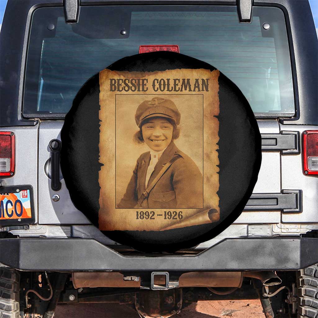Bessie Coleman First African American Female Pilot Spare Tire Cover Black History TS10 No hole Black Print Your Wear