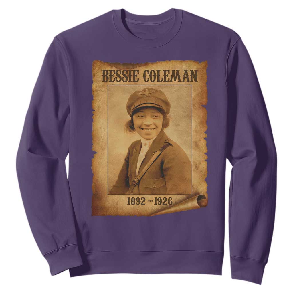 Bessie Coleman First African American Female Pilot Sweatshirt Black History TS10 Purple Print Your Wear