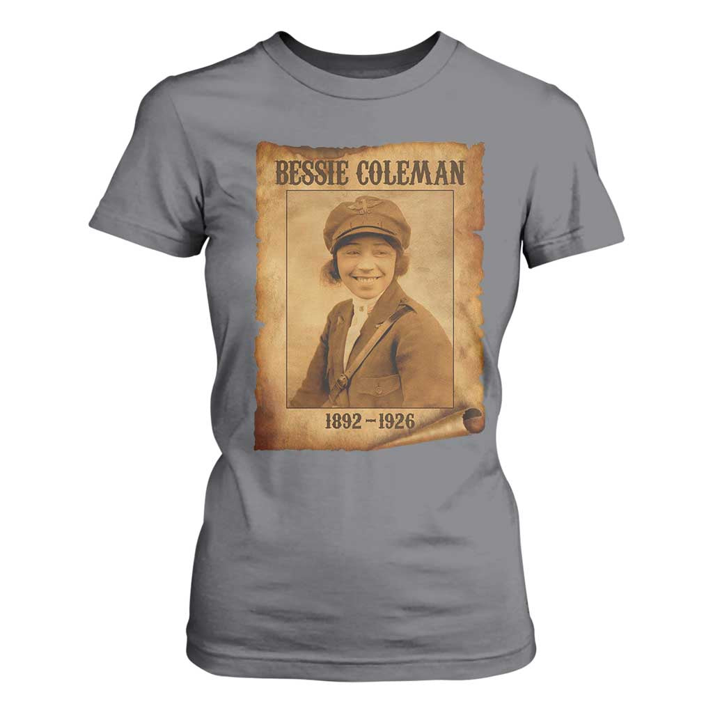 Bessie Coleman First African American Female Pilot T Shirt For Women Black History TS10 Charcoal Print Your Wear
