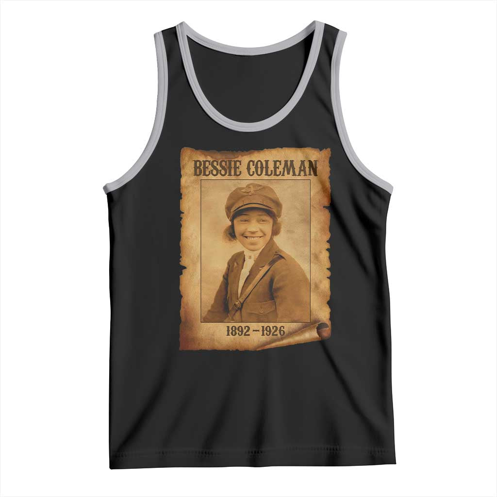 Bessie Coleman First African American Female Pilot Tank Top Black History TS10 Black Athletic Heather Print Your Wear