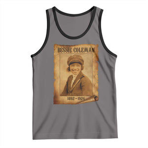 Bessie Coleman First African American Female Pilot Tank Top Black History TS10 Deep Heather Black Print Your Wear