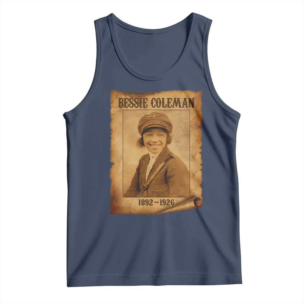 Bessie Coleman First African American Female Pilot Tank Top Black History TS10 Navy Print Your Wear
