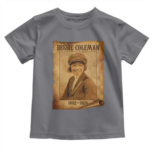 Bessie Coleman First African American Female Pilot Toddler T Shirt Black History TS10 Charcoal Print Your Wear