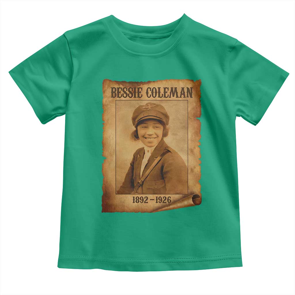 Bessie Coleman First African American Female Pilot Toddler T Shirt Black History TS10 Irish Green Print Your Wear