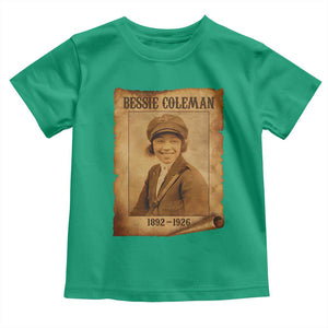 Bessie Coleman First African American Female Pilot Toddler T Shirt Black History TS10 Irish Green Print Your Wear