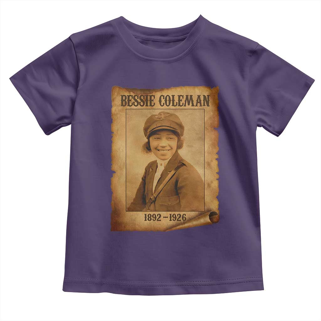 Bessie Coleman First African American Female Pilot Toddler T Shirt Black History TS10 Purple Print Your Wear