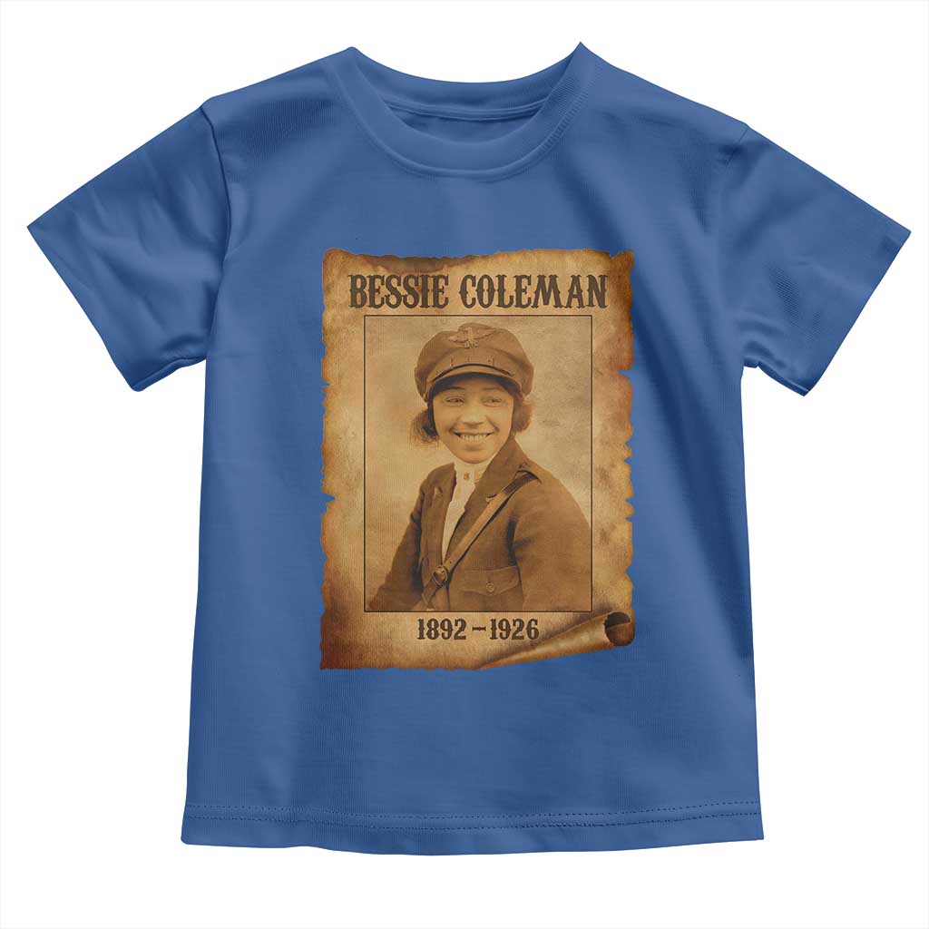 Bessie Coleman First African American Female Pilot Toddler T Shirt Black History TS10 Royal Blue Print Your Wear