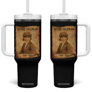 Bessie Coleman First African American Female Pilot Tumbler With Handle Black History TS10 One Size: 40 oz Black Print Your Wear