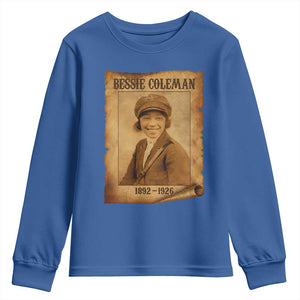 Bessie Coleman First African American Female Pilot Youth Sweatshirt Black History TS10 Royal Blue Print Your Wear