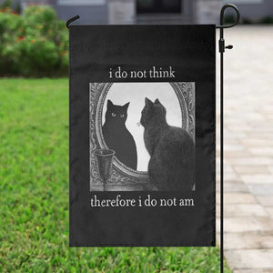 Funny Cat Garden Flag I Do Not Think Therefore I Do Not Am Goth Emo Grunge Witchy TS10 Print Your Wear
