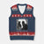 Funny Cat V-Neck Knit Sweater Vest I Do Not Think Therefore I Do Not Am Goth Emo Grunge Witchy TS10 Navy Red Print Your Wear