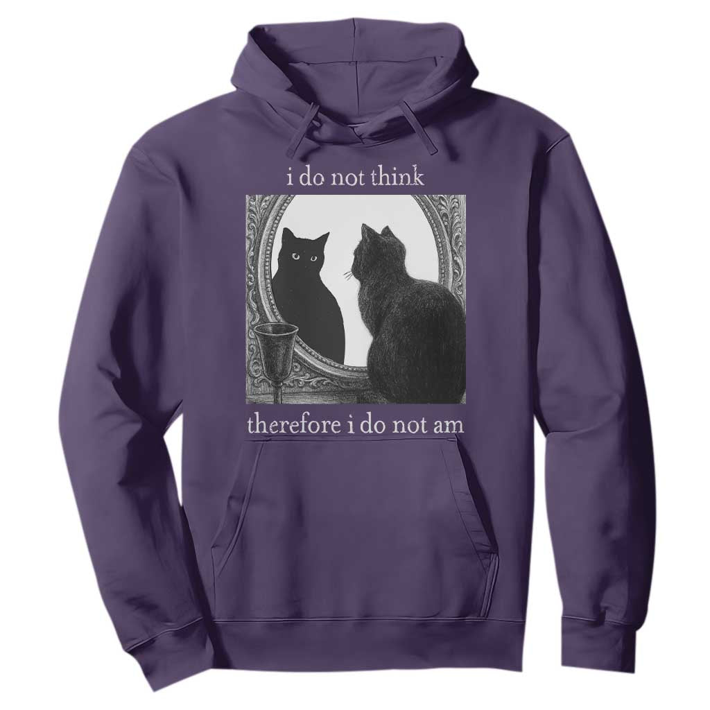 Funny Cat Hoodie I Do Not Think Therefore I Do Not Am Goth Emo Grunge Witchy TS10 Purple Print Your Wear