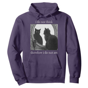 Funny Cat Hoodie I Do Not Think Therefore I Do Not Am Goth Emo Grunge Witchy TS10 Purple Print Your Wear