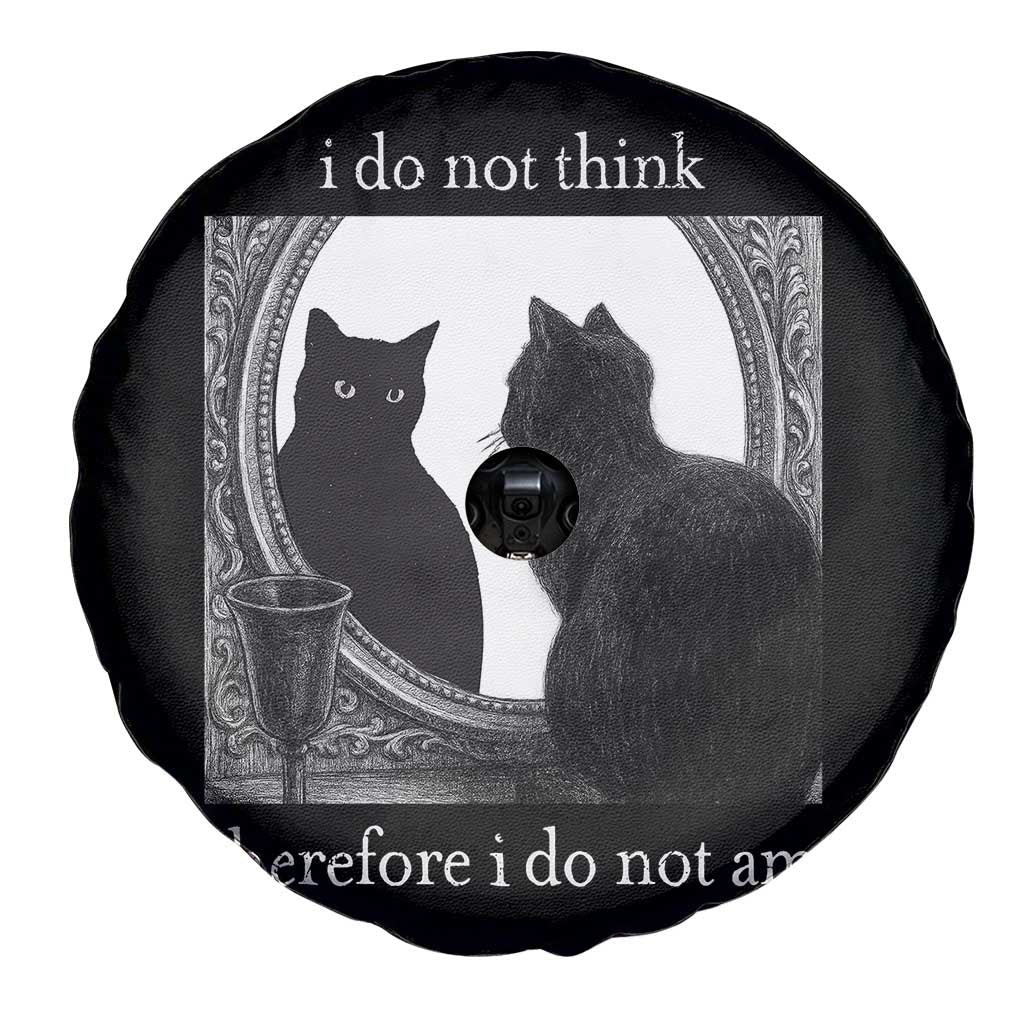 Funny Cat Spare Tire Cover I Do Not Think Therefore I Do Not Am Goth Emo Grunge Witchy TS10 Print Your Wear