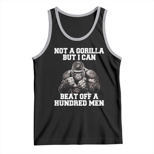 Funny Internet Meme Tank Top Not A Gorilla But I Can Beat Off 100 Men TS10 Black Athletic Heather Print Your Wear