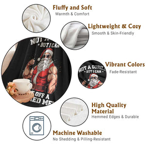 Funny Muscle Santa Throw Blanket Not A Gorilla But I Can Beat Off 100 Men Bodybuilder Christmas TS10 Print Your Wear