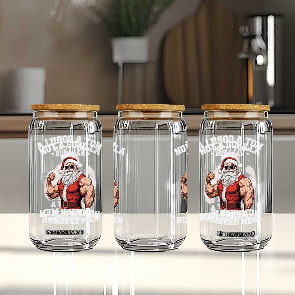 Funny Muscle Santa Glass Can Not A Gorilla But I Can Beat Off 100 Men Bodybuilder Christmas TS10 Print Your Wear