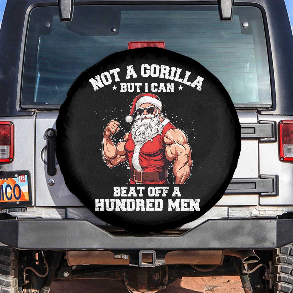 Funny Muscle Santa Spare Tire Cover Not A Gorilla But I Can Beat Off 100 Men Bodybuilder Christmas TS10 No hole Black Print Your Wear