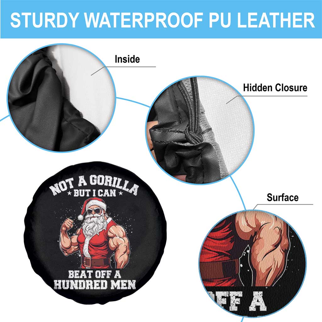 Funny Muscle Santa Spare Tire Cover Not A Gorilla But I Can Beat Off 100 Men Bodybuilder Christmas TS10 Print Your Wear