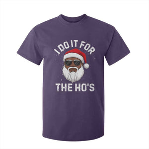 I Do It For The Hos Black Santa Christmas T Shirt For Kid Funny Inappropriate Rude Santa TS10 Purple Print Your Wear