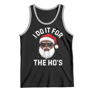 I Do It For The Hos Black Santa Christmas Tank Top Funny Inappropriate Rude Santa TS10 Black Athletic Heather Print Your Wear