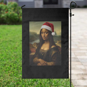 Funny Black Christmas Garden Flag Vintage Mona Lisa Afro Santa Da Vinci Xmas TS10 Print Your Wear