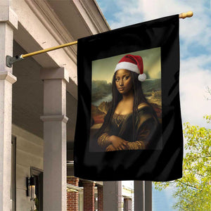 Funny Black Christmas Garden Flag Vintage Mona Lisa Afro Santa Da Vinci Xmas TS10 Print Your Wear