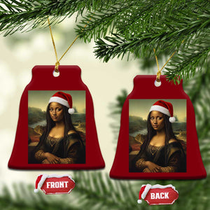 Funny Black Christmas Ceramic Ornament Vintage Mona Lisa Afro Santa Da Vinci Xmas TS10 Print Your Wear