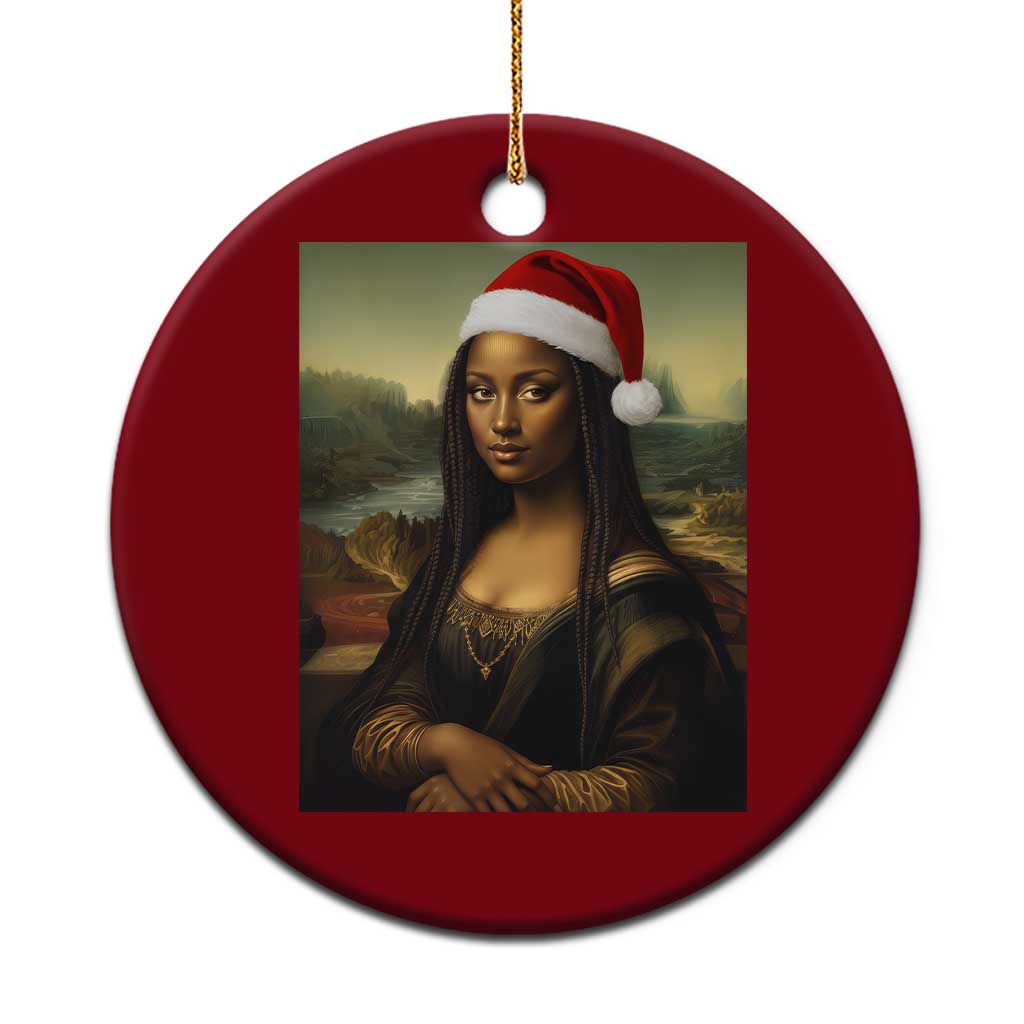 Funny Black Christmas Ceramic Ornament Vintage Mona Lisa Afro Santa Da Vinci Xmas TS10 1pc Red Print Your Wear