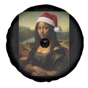 Funny Black Christmas Spare Tire Cover Vintage Mona Lisa Afro Santa Da Vinci Xmas TS10 Print Your Wear