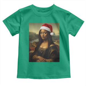 Funny Black Christmas Toddler T Shirt Vintage Mona Lisa Afro Santa Da Vinci Xmas TS10 Irish Green Print Your Wear