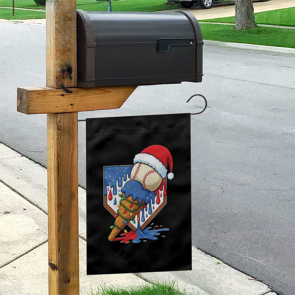 Christmas Baseball Ice Cream Drip Garden Flag Santa Sports Player Xmas Light Boys Baseball Bat TS10 Print Your Wear