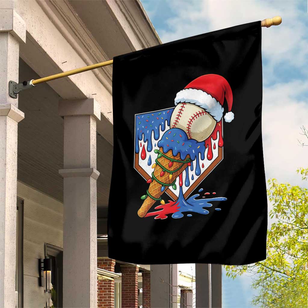 Christmas Baseball Ice Cream Drip Garden Flag Santa Sports Player Xmas Light Boys Baseball Bat TS10 Print Your Wear