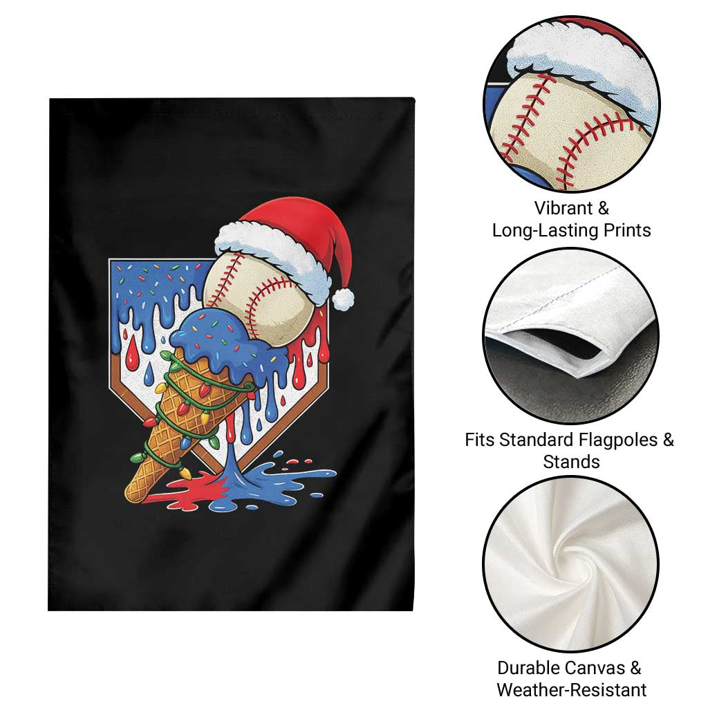Christmas Baseball Ice Cream Drip Garden Flag Santa Sports Player Xmas Light Boys Baseball Bat TS10 Print Your Wear