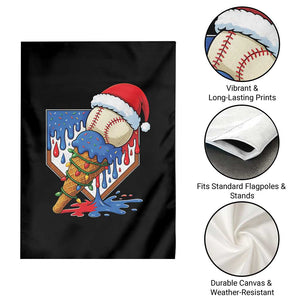 Christmas Baseball Ice Cream Drip Garden Flag Santa Sports Player Xmas Light Boys Baseball Bat TS10 Print Your Wear