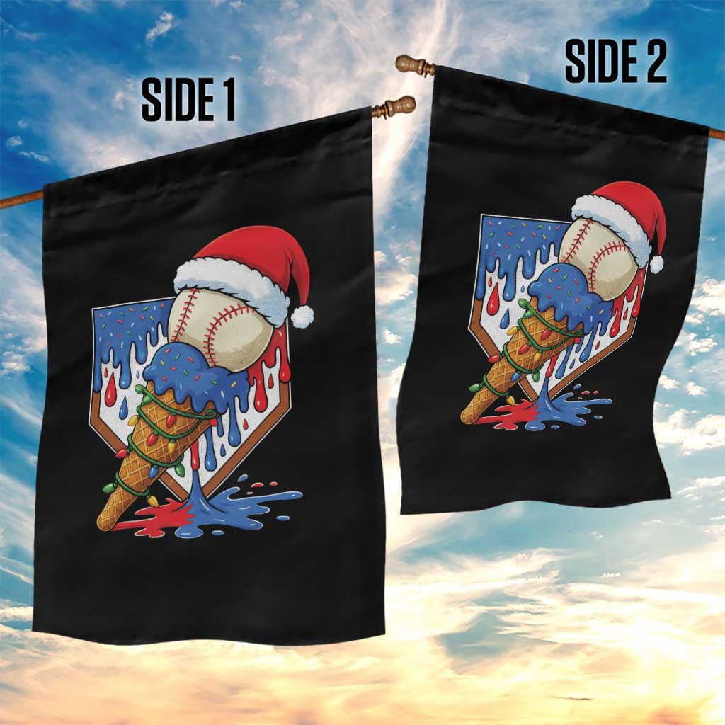 Christmas Baseball Ice Cream Drip Garden Flag Santa Sports Player Xmas Light Boys Baseball Bat TS10 Print Your Wear