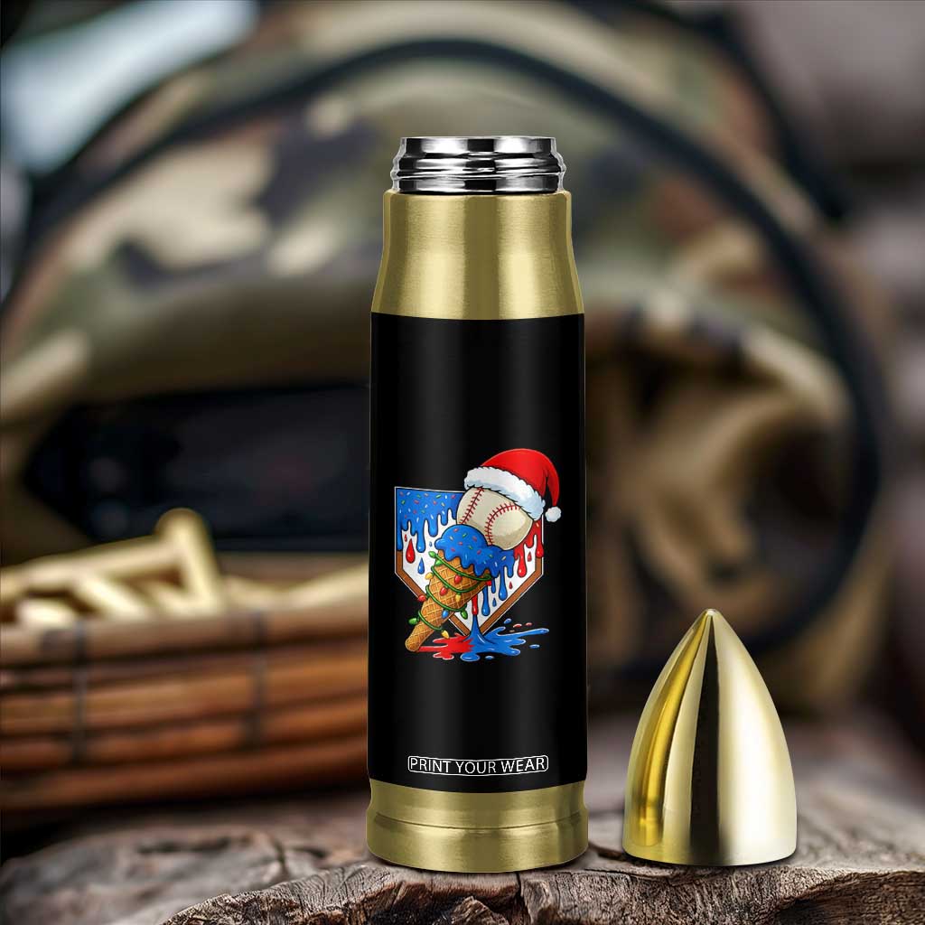 Christmas Baseball Ice Cream Drip Bullet Tumbler Santa Sports Player Xmas Light Boys Baseball Bat TS10 Print Your Wear